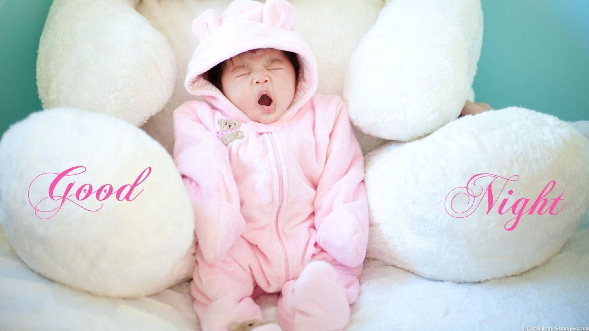 Enchanting Good Night Image With Adorable Teddy Wallpaper