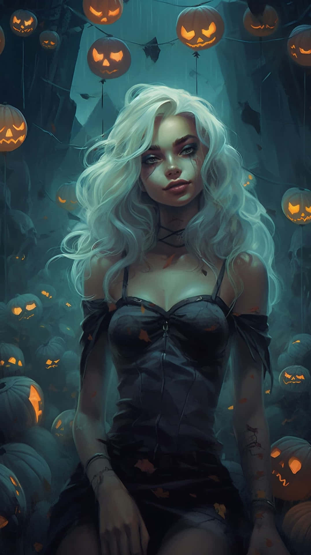 Enchanting Halloween Witch Artwork Wallpaper