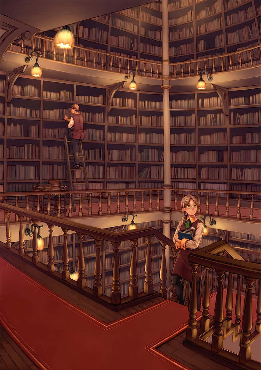 Enchanting Library Evening.jpg Wallpaper