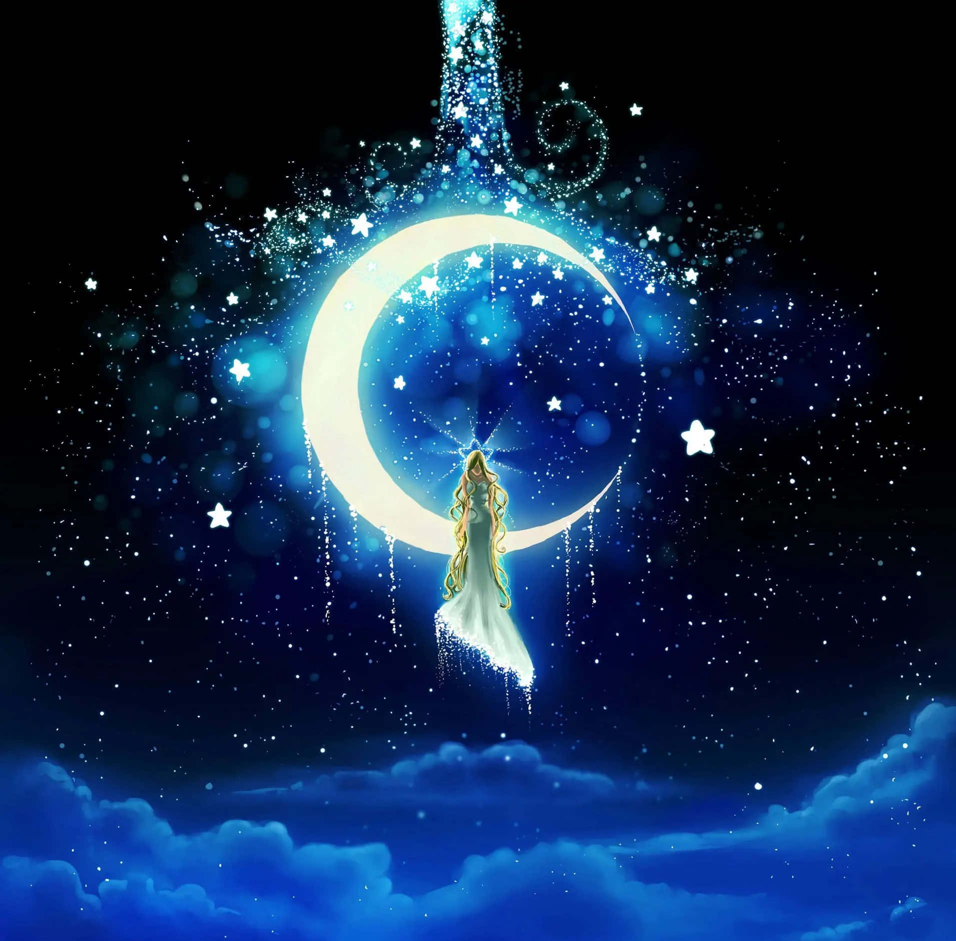 Enchanting Moon Goddess Art Wallpaper