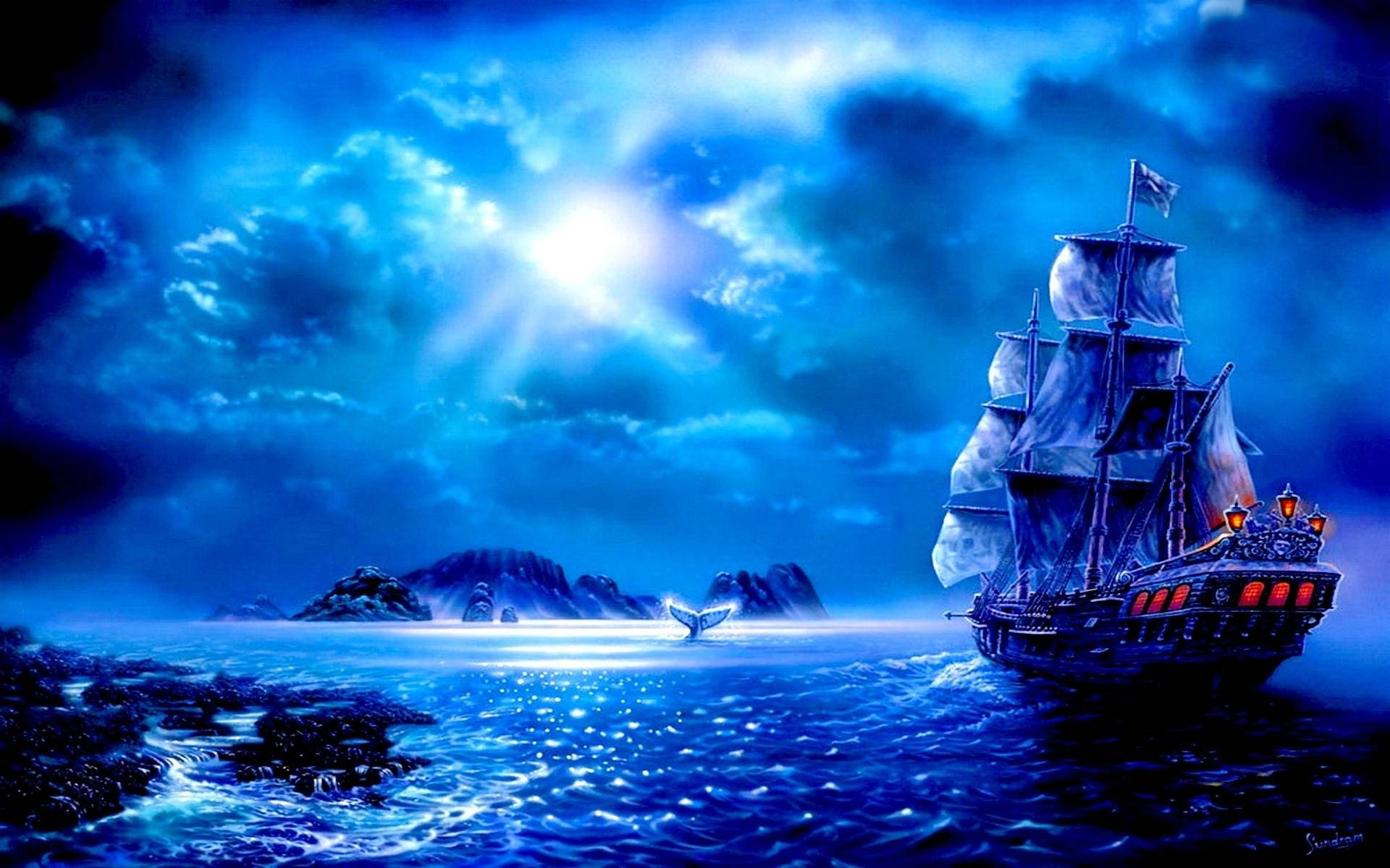 Enchanting Pirate Ship Wallpaper