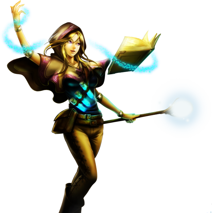 Enchanting Sorceress Casting Spell PNG