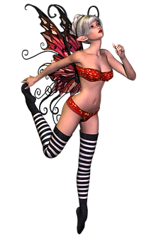 Enchanting Striped Fairy PNG