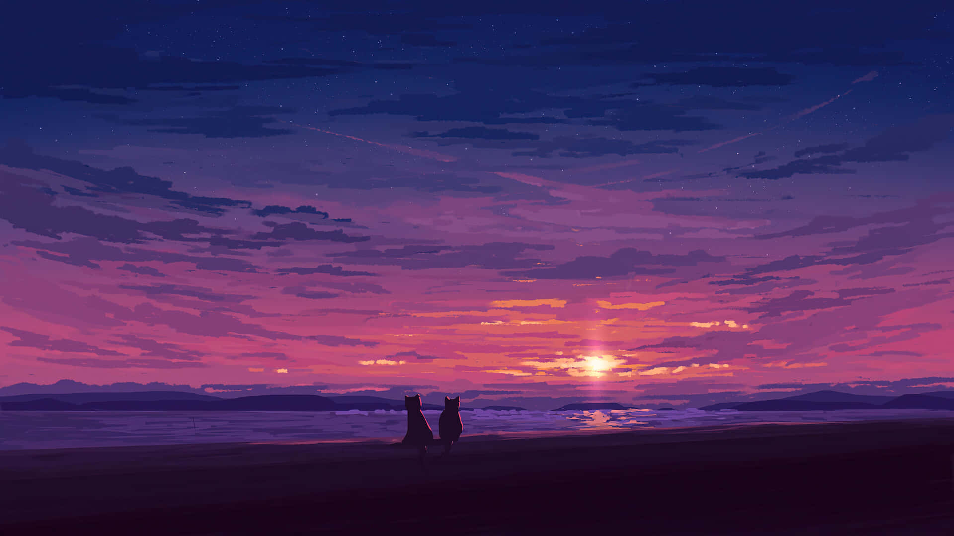 Enchanting Sunset Artistry Wallpaper