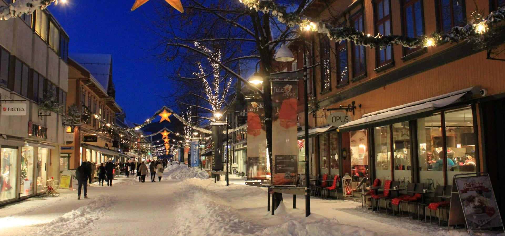 Enchanting Winter Scene In Lillehammer, Norway Wallpaper