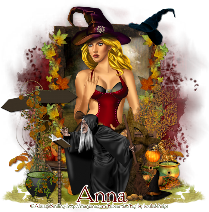 Enchanting Witchand Wizard Halloween Scene PNG