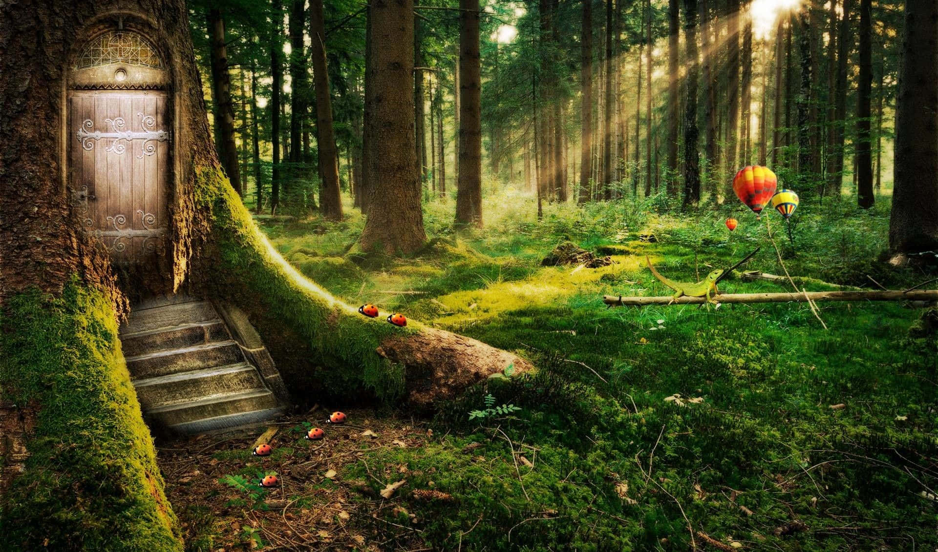 Mystical Enchanted Forest Pathway Wallpaper