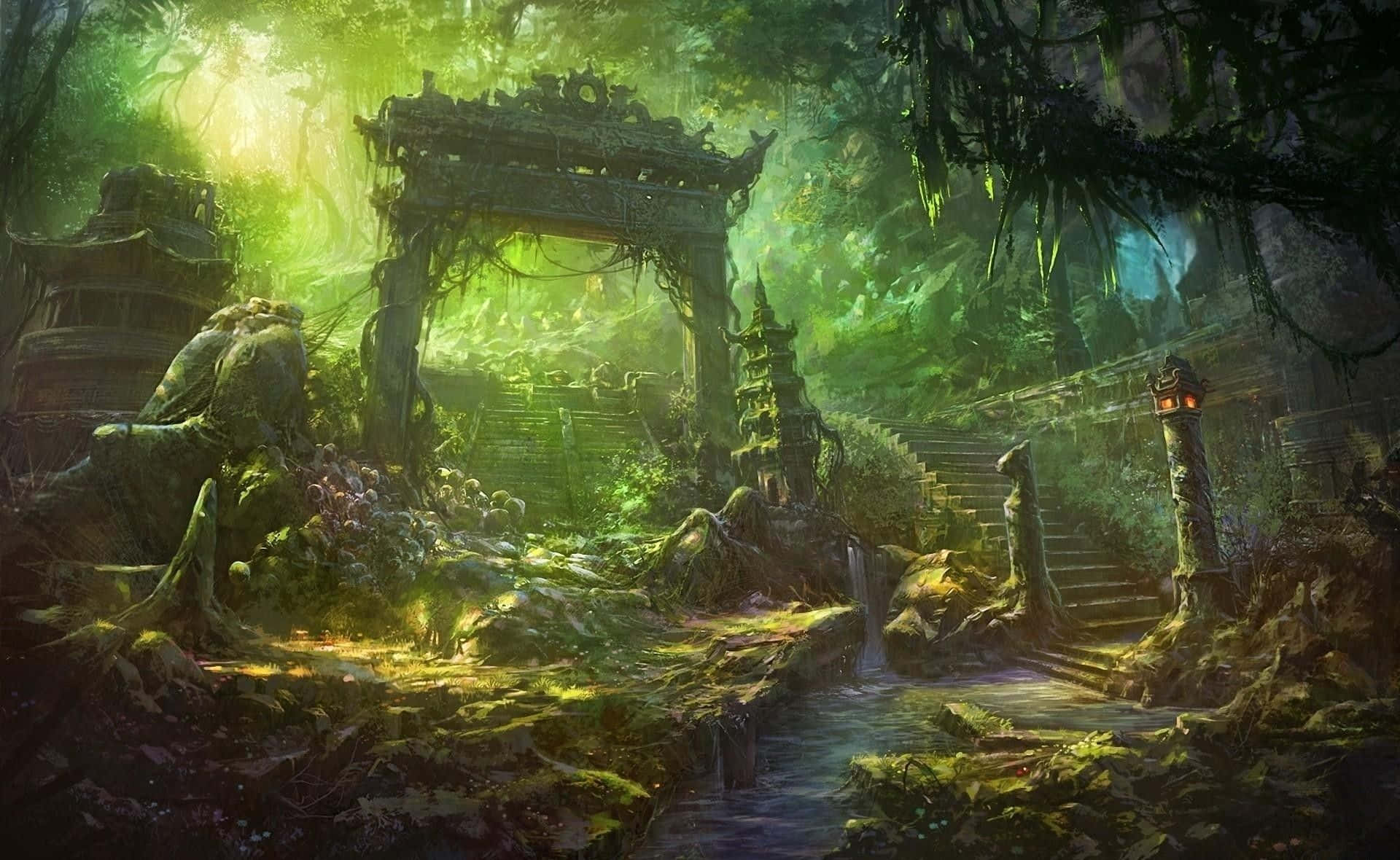 Enchanting Forest Pathway Wallpaper