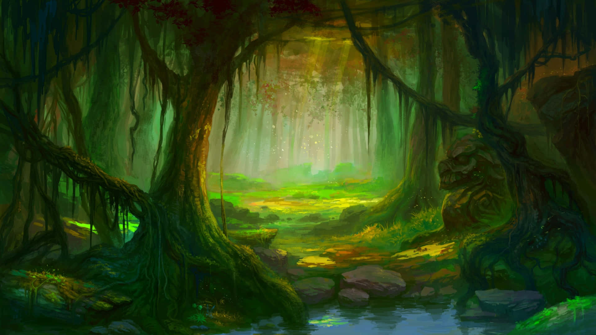 Magical Fantasy Forest Path Wallpaper