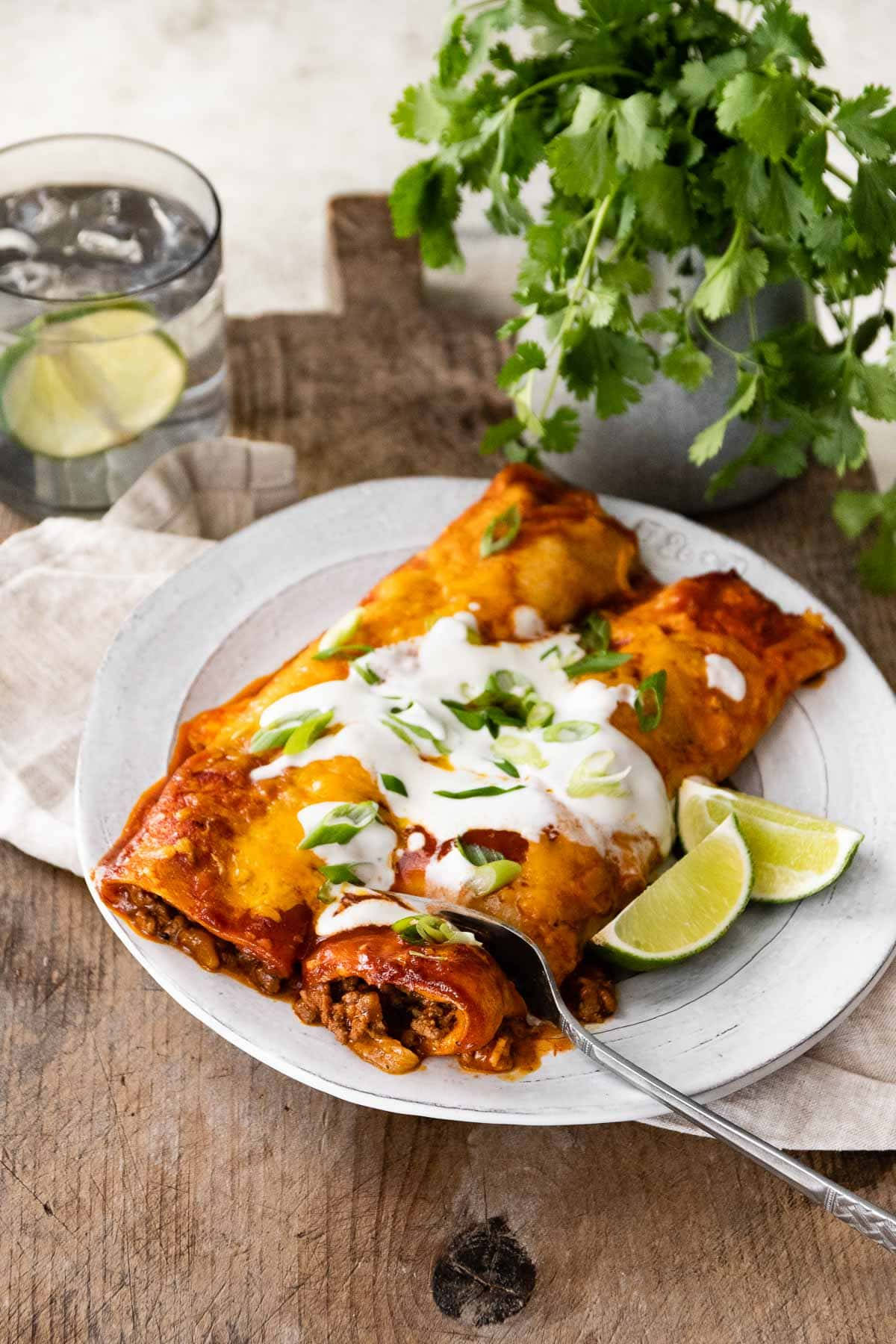 Enchiladas And Sour Cream With Limes Wallpaper