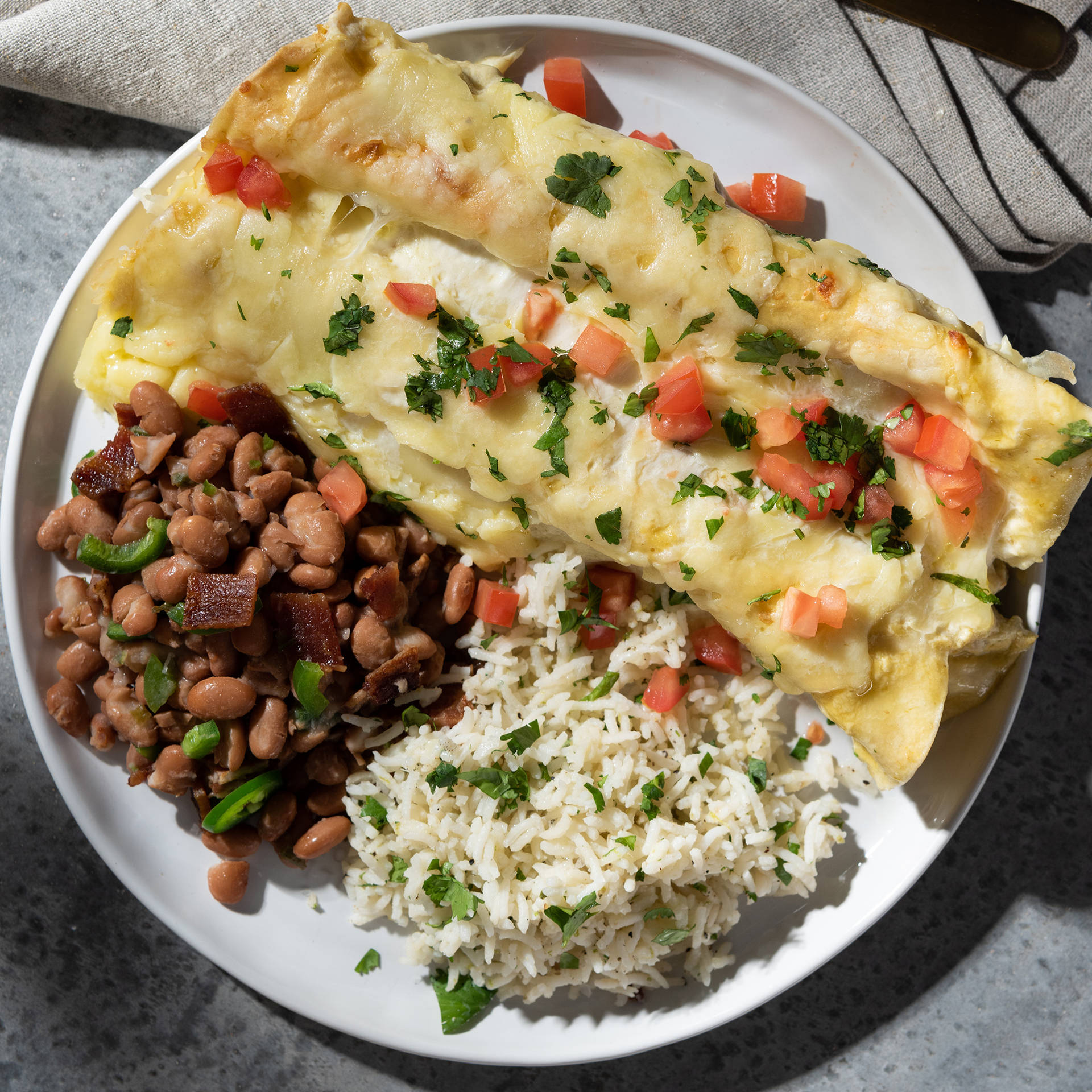 Enchiladas With Beans And Rice Picture