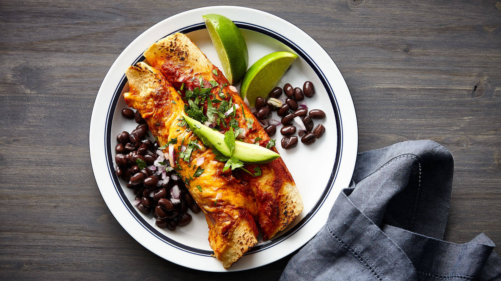 Enchiladas With Limes And Black Beans Background