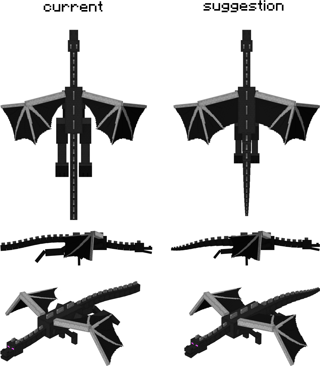 Ender Dragon Model Comparison PNG