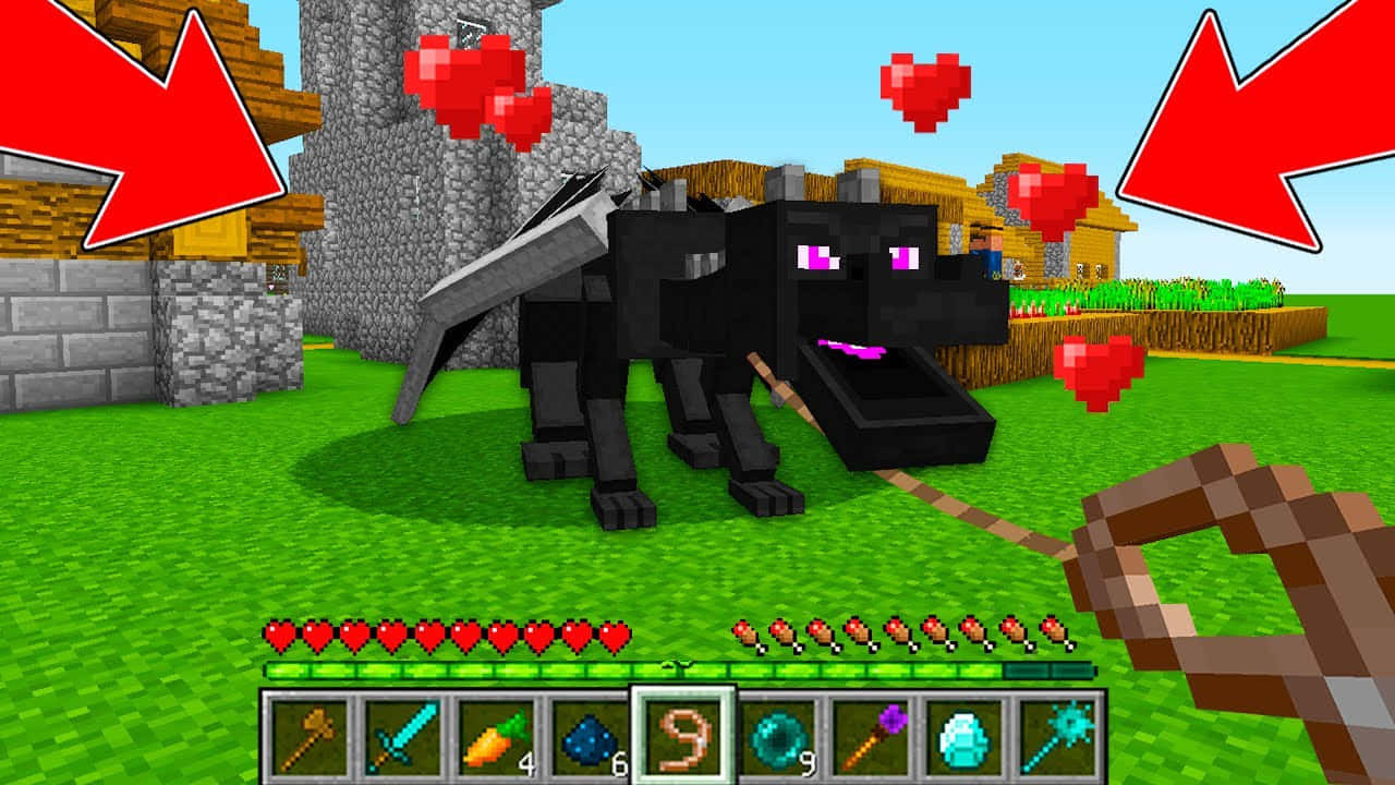A ferocious Ender Dragon from the game Minecraft