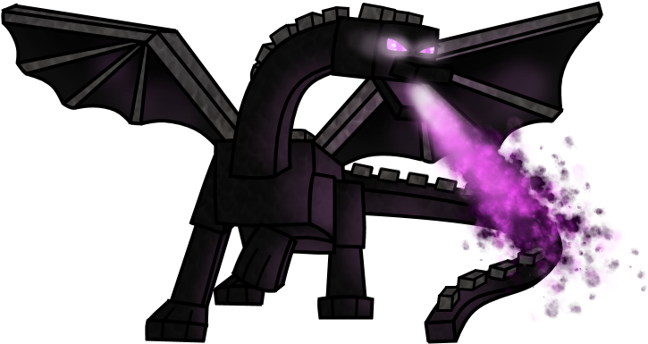 Ender_ Dragon_ Breathing_ Purple_ Fire PNG