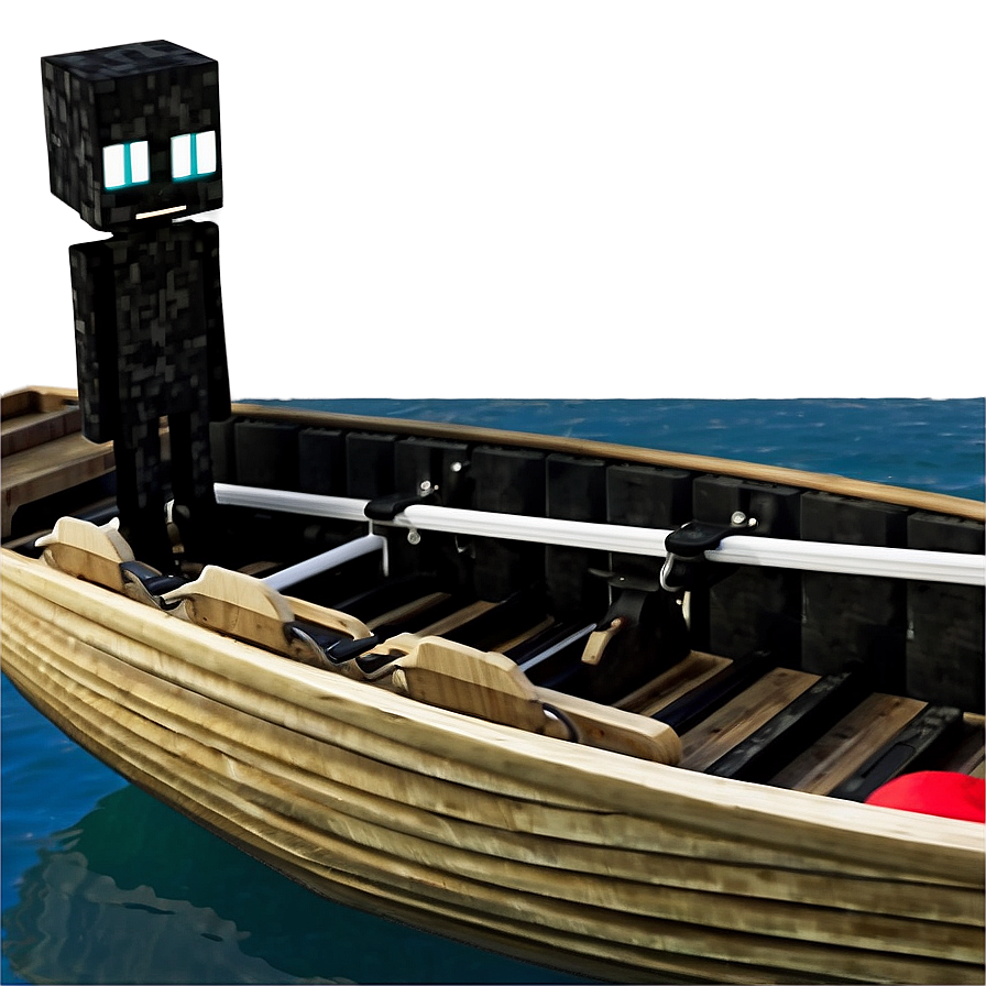 Enderman In Boat Sailing Png Cml29 PNG