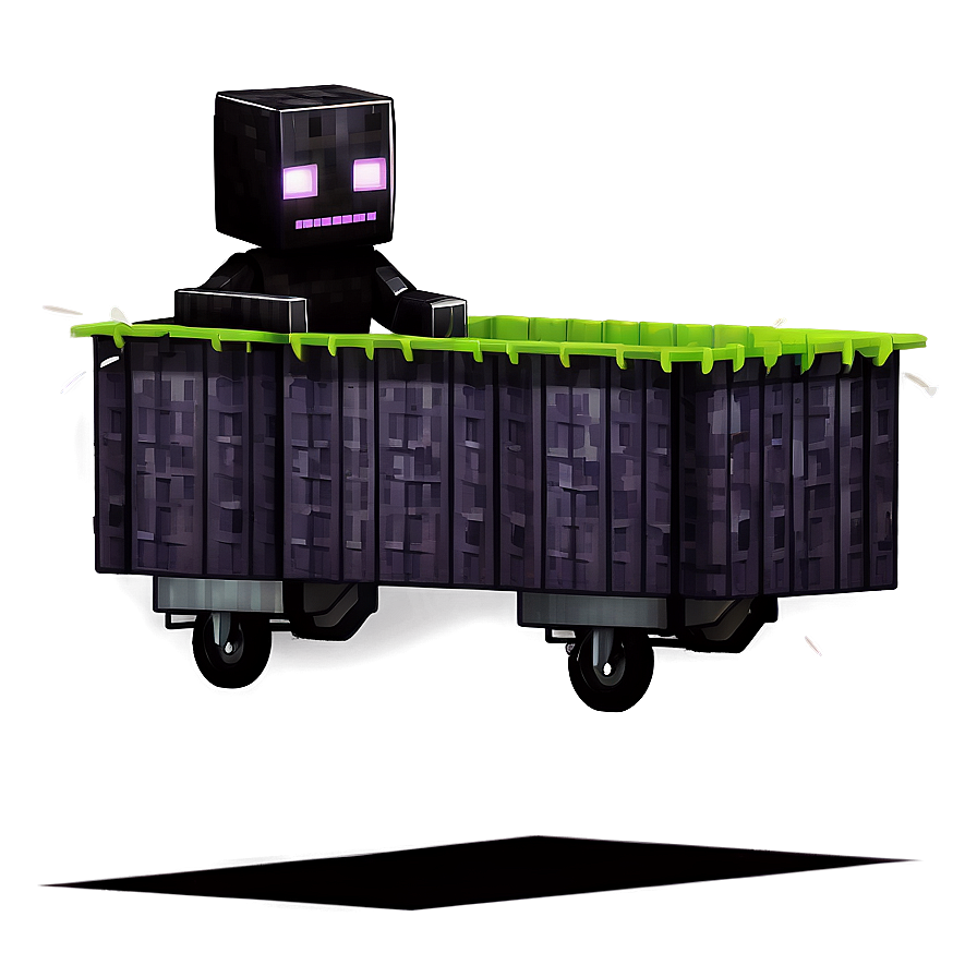 Enderman Riding A Minecart Png 44 PNG