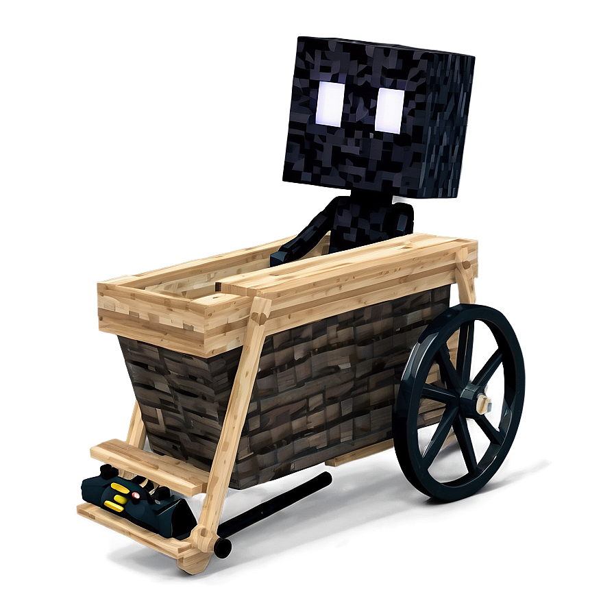 Enderman Riding A Minecart Png 48 PNG