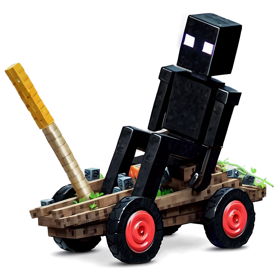 Enderman Riding A Minecart Png 61 PNG