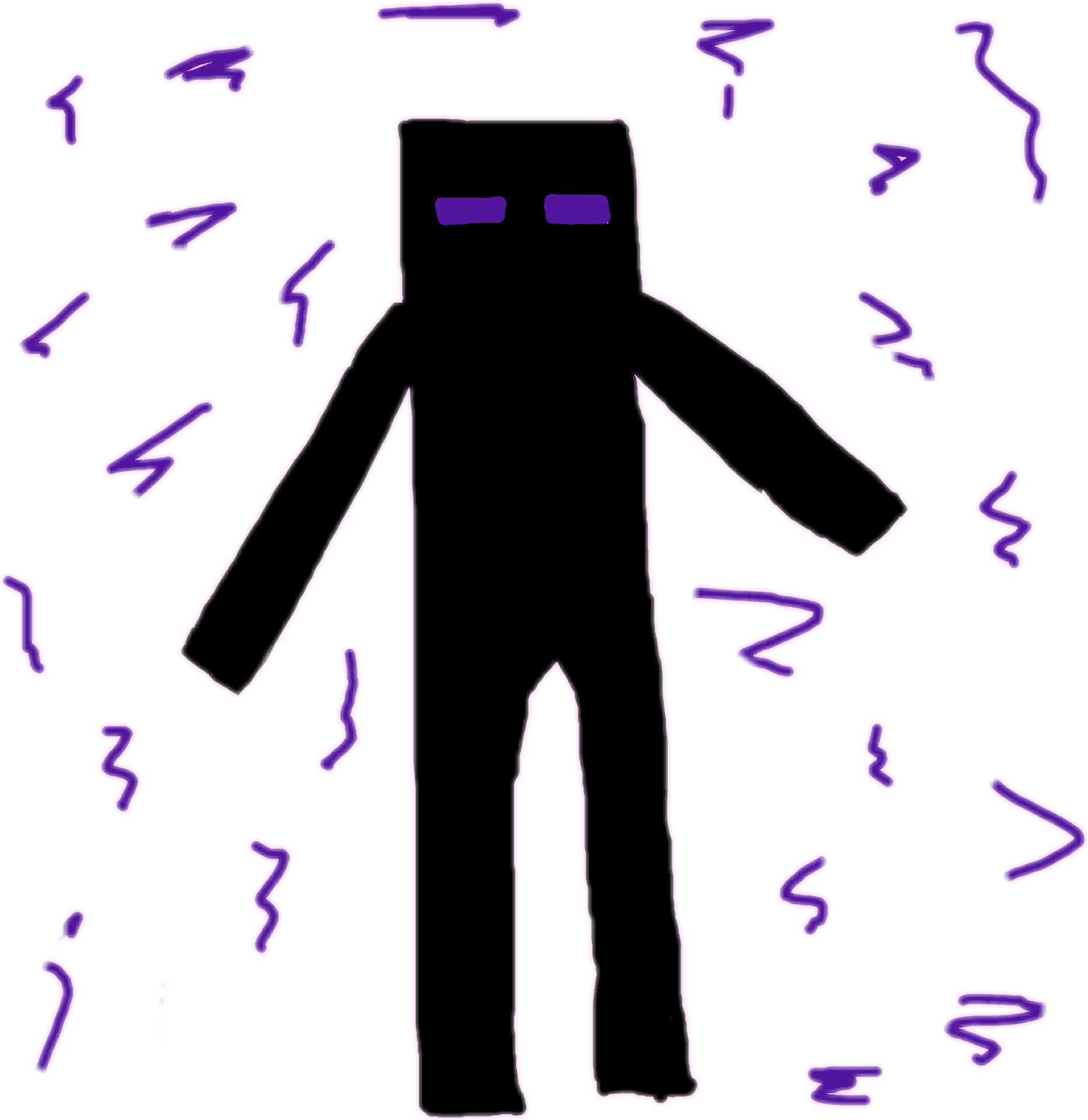 Enderman Surroundedby Particles PNG
