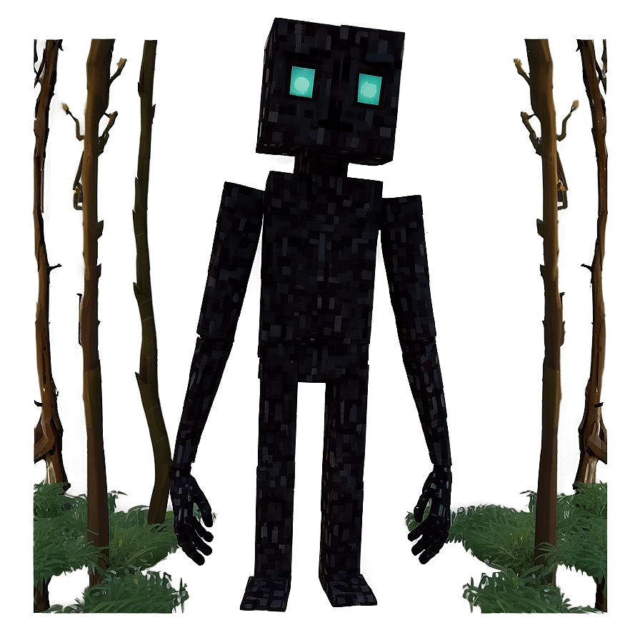 Enderman Teleporting In Forest Png Glf PNG