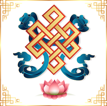 Endless Knot Lotus Vector Art PNG