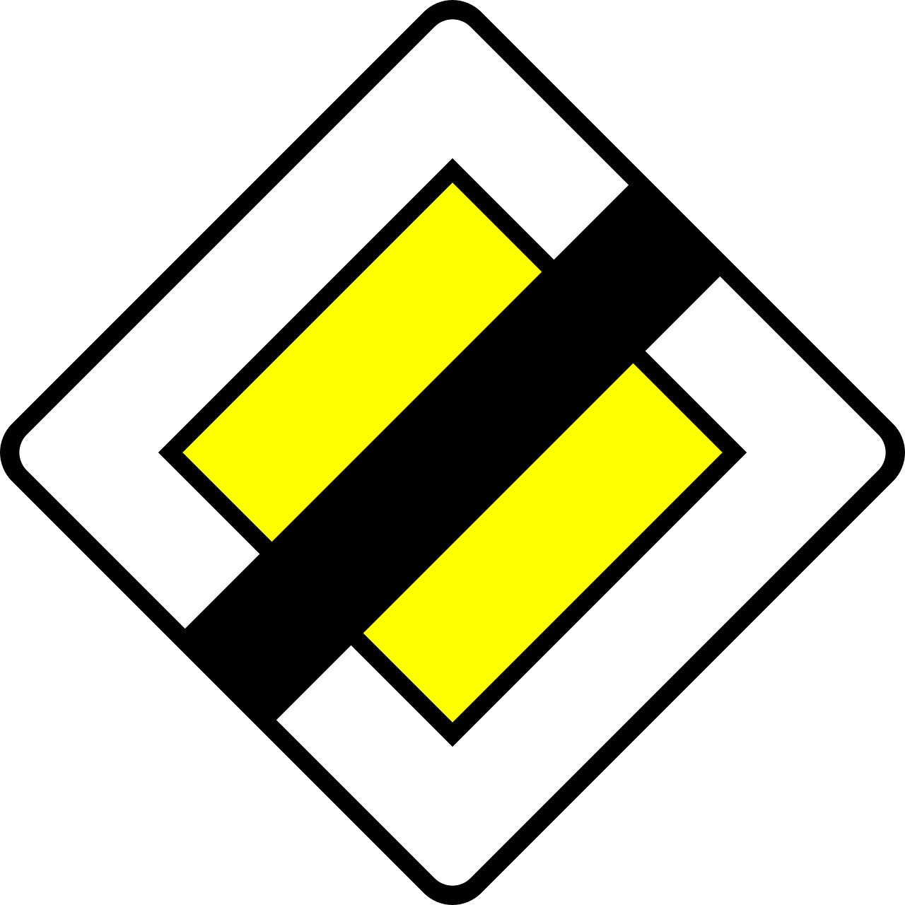 Endof Road Warning Sign PNG