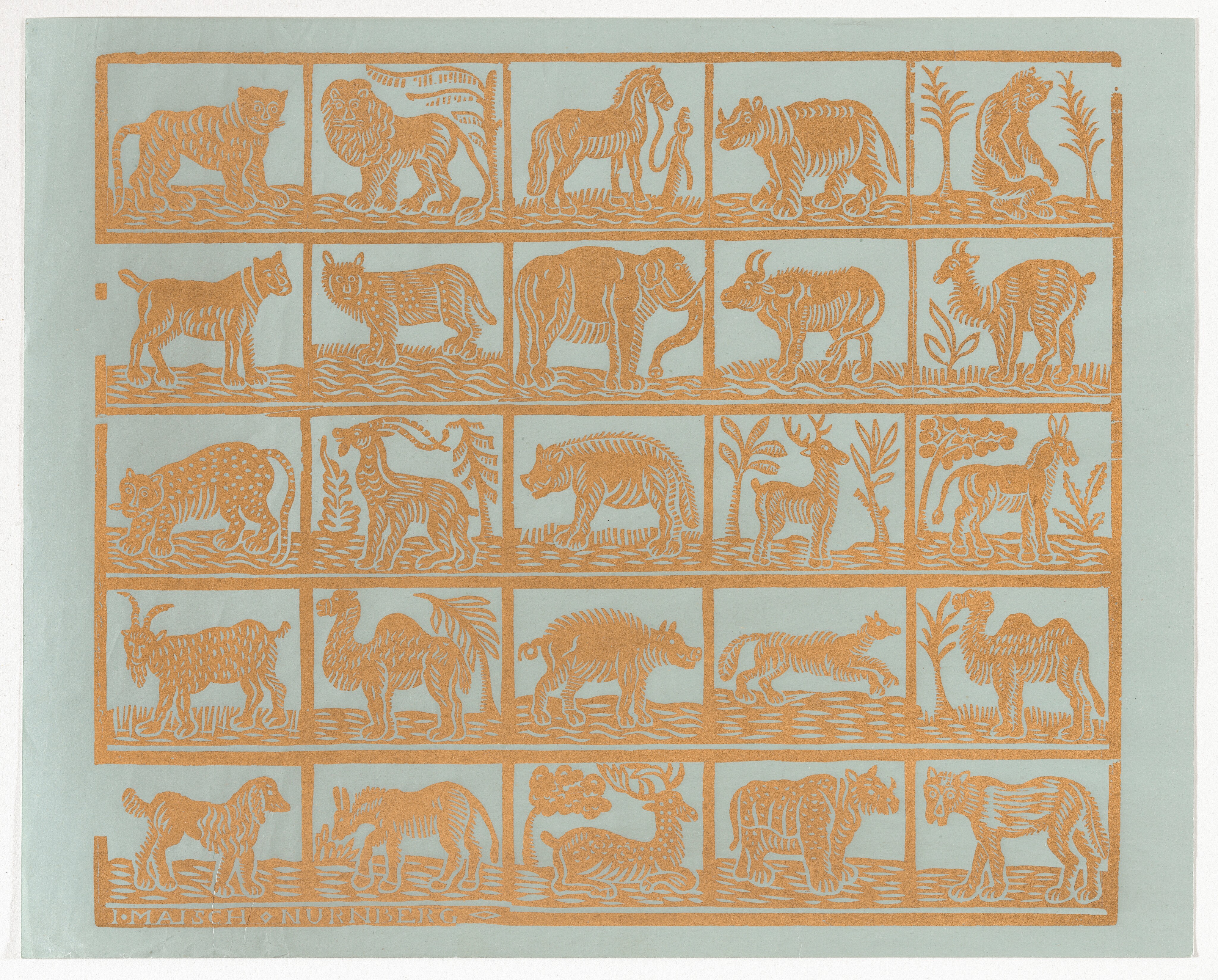 Endpaper with Animals Wallpaper