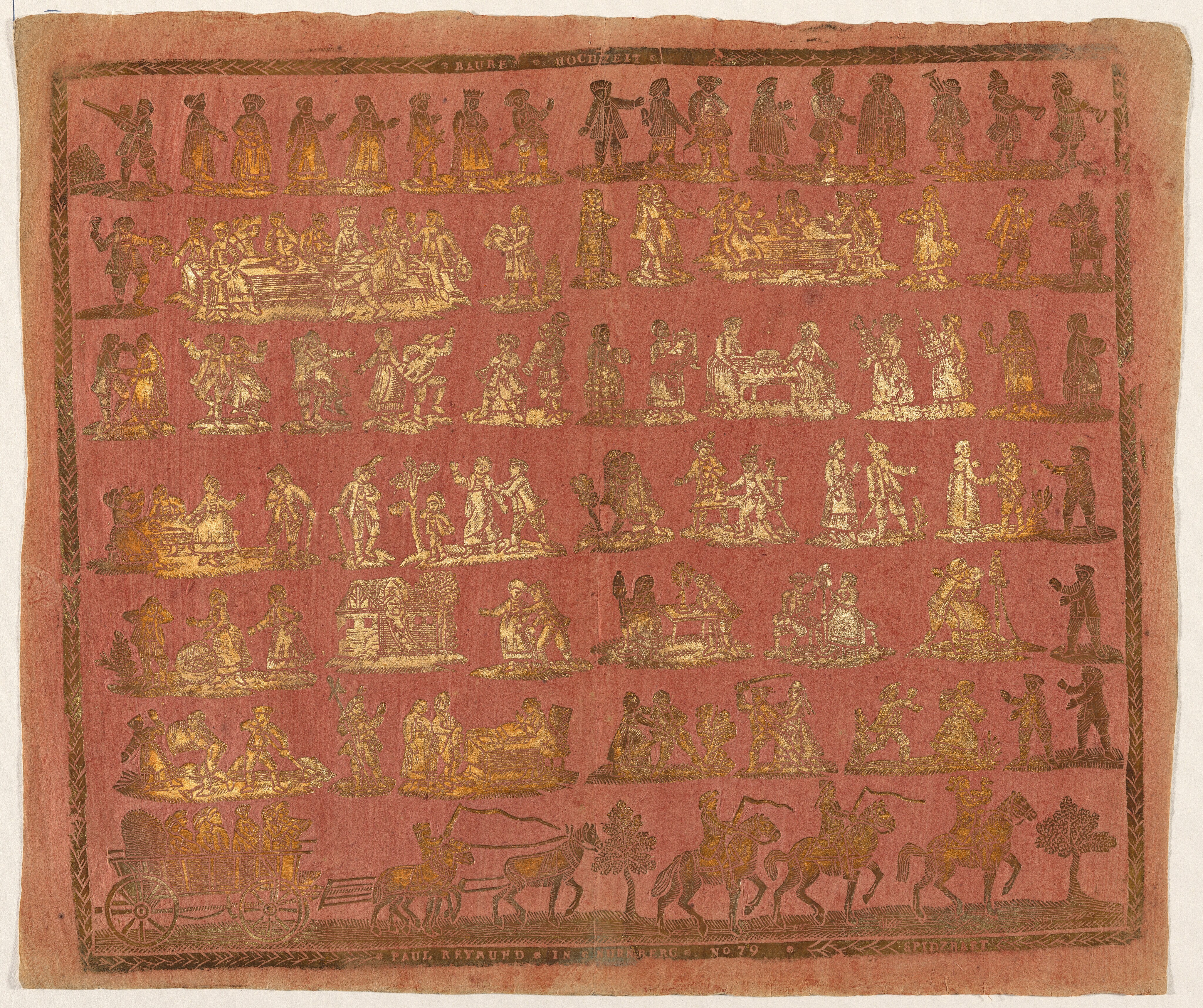 Endpaper with Peasant Wedding Wallpaper