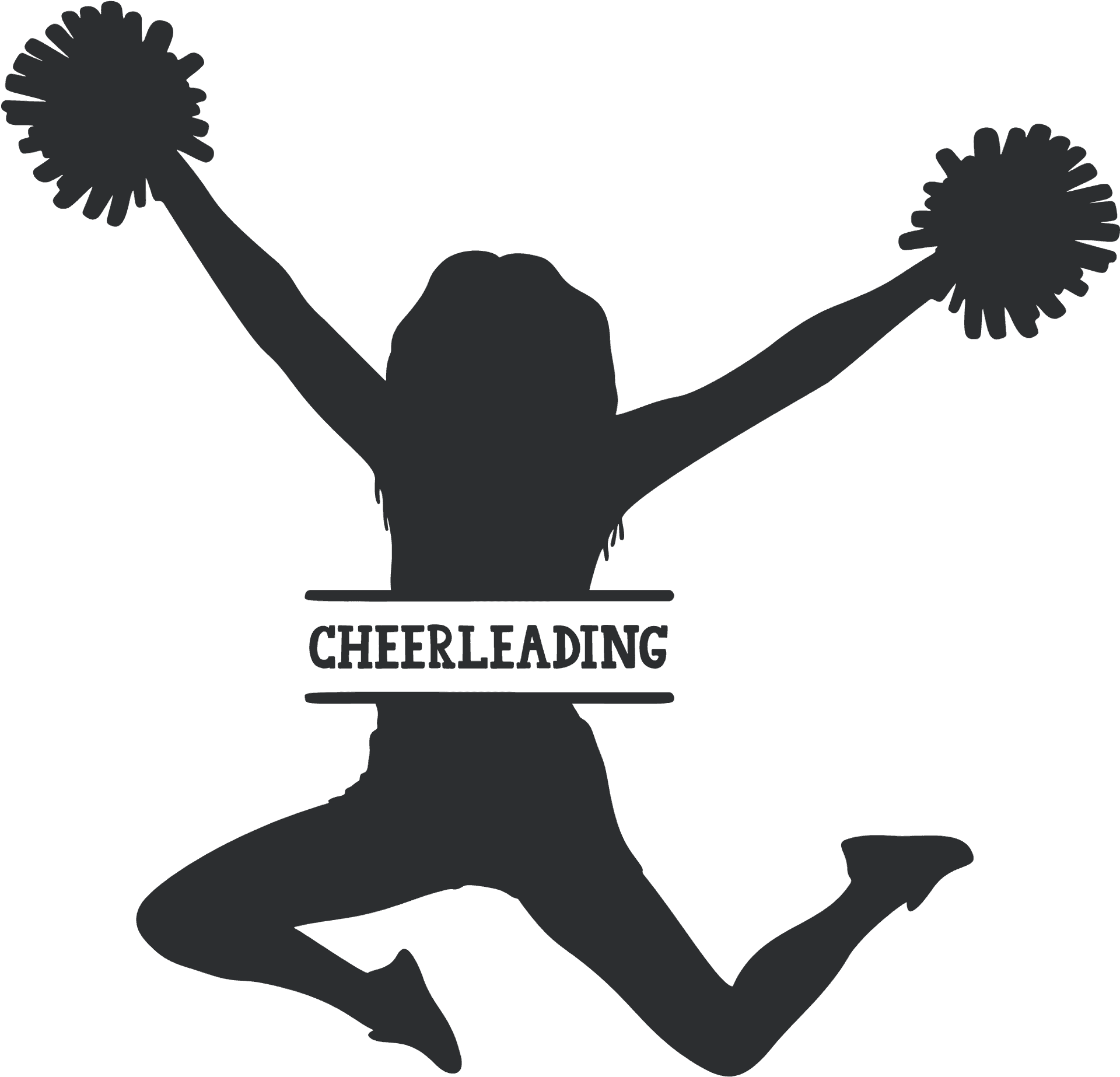 Energetic Cheerleader Silhouette Jump PNG