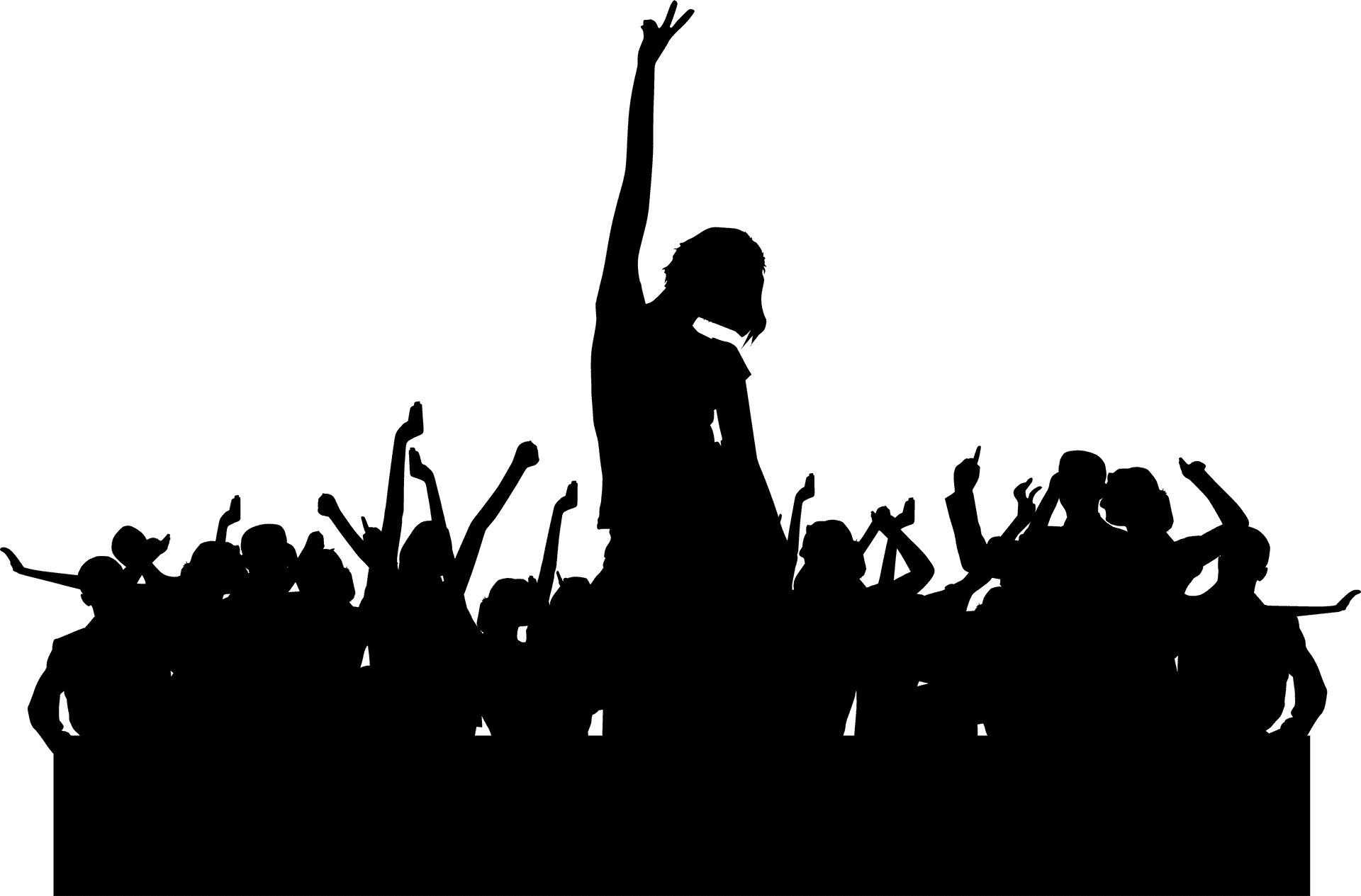 Energetic Crowd Silhouette PNG