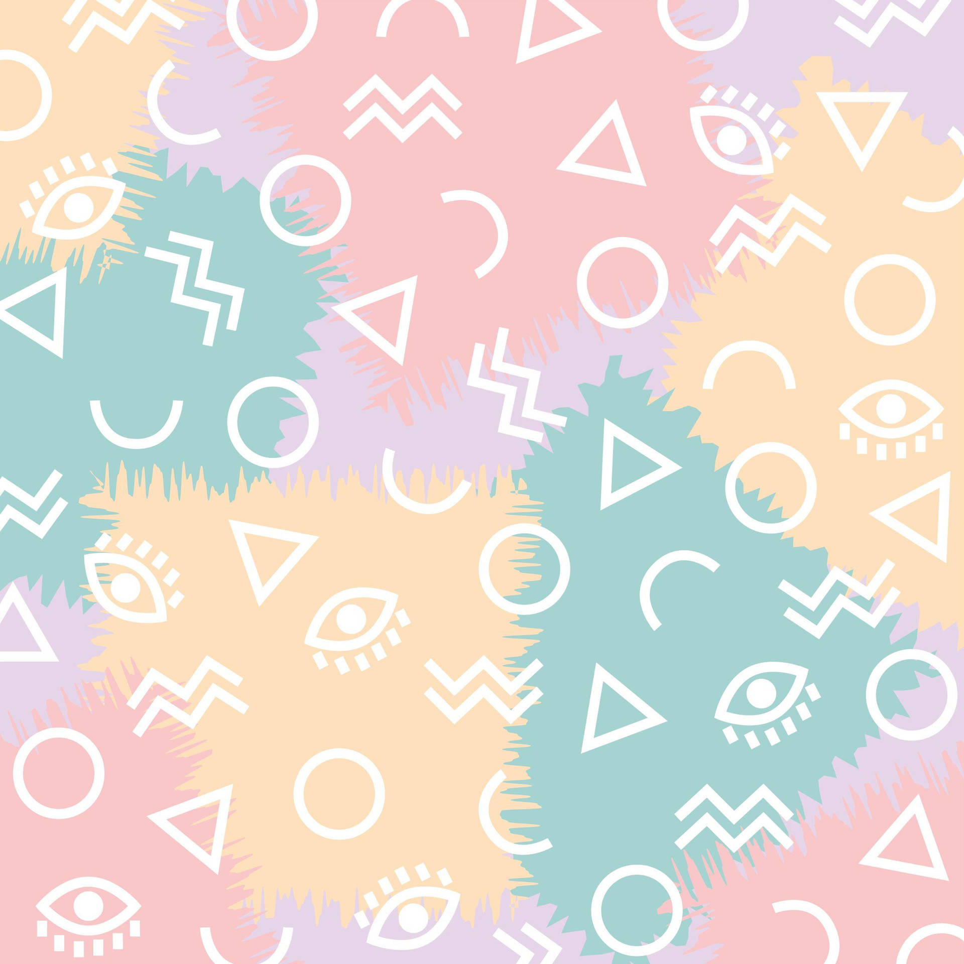 Energetic Cute Pastel Shapes Wallpaper