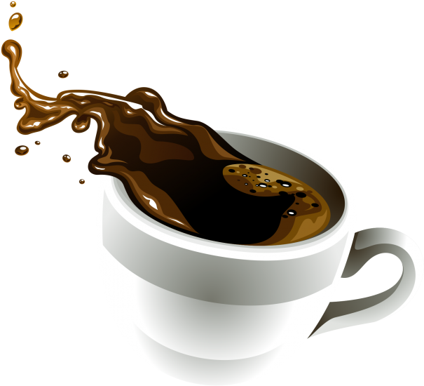 Energetic Morning Coffee Splash PNG