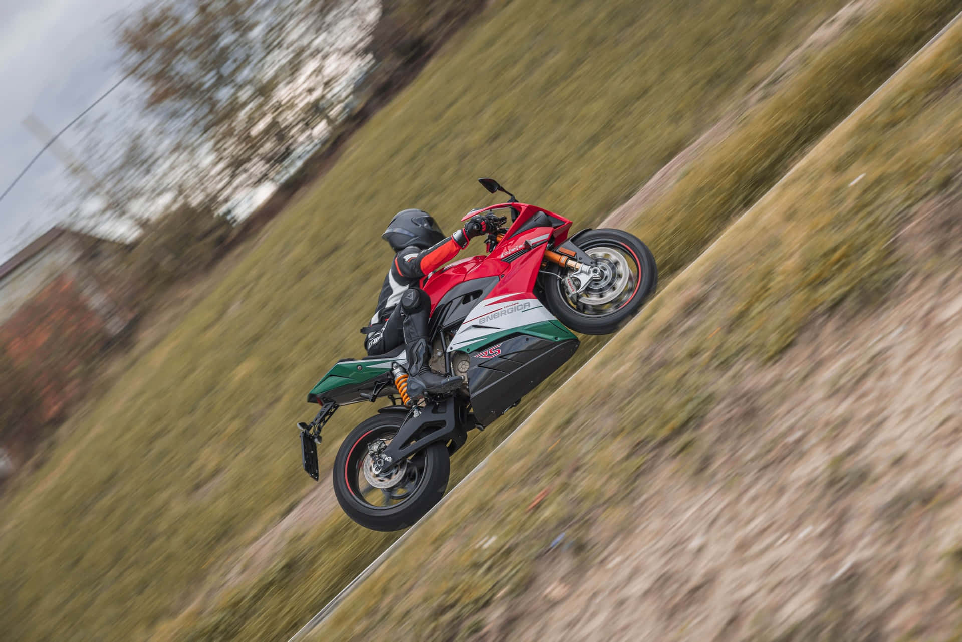 Energica Electric Superbike In Action Wallpaper