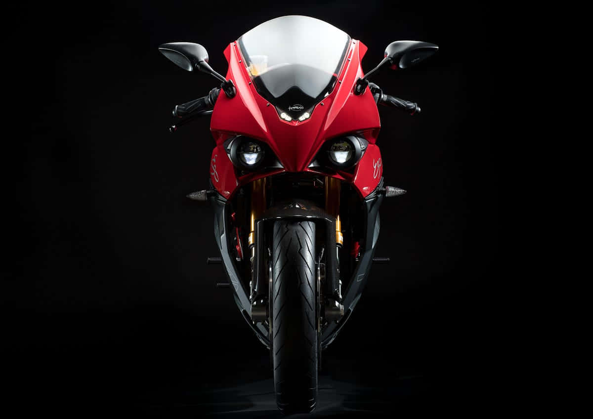 Vue De Face De Moto Électrique Energica Rouge Fond d'écran