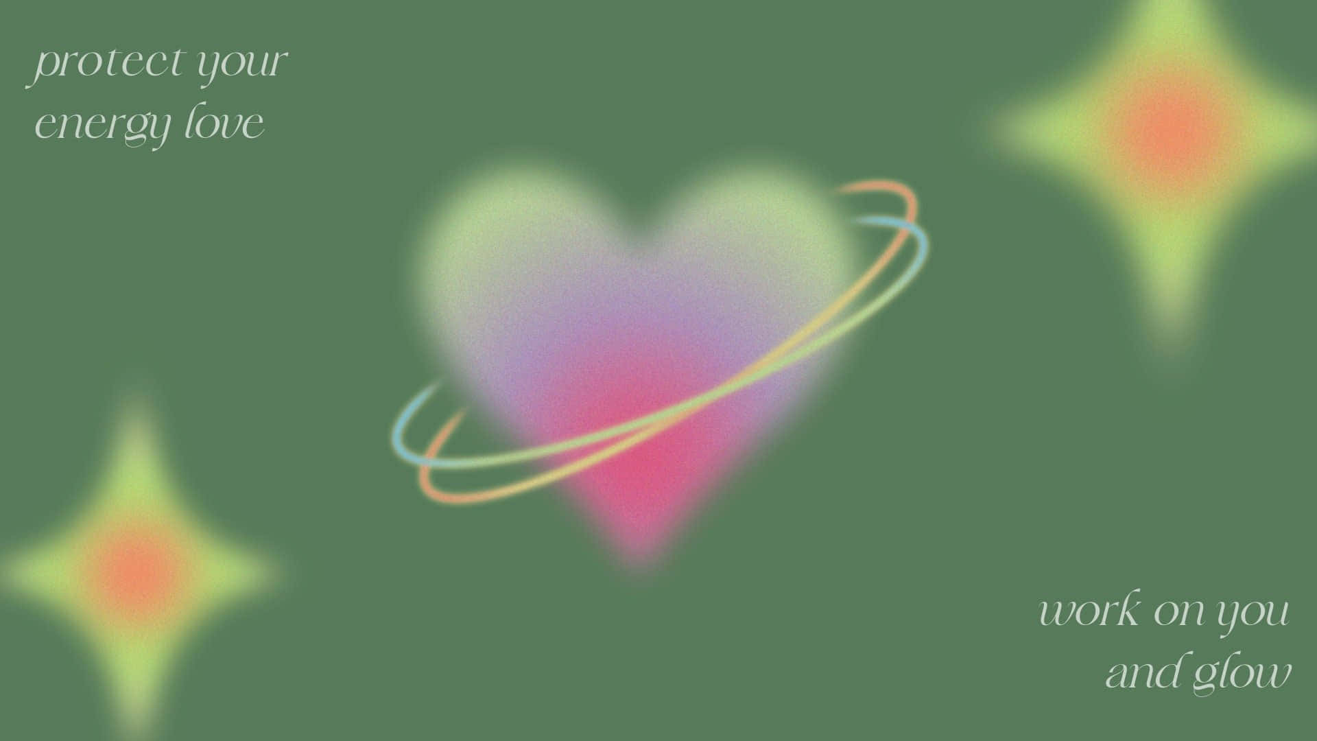 Energy Love Aura Heart Glow Wallpaper