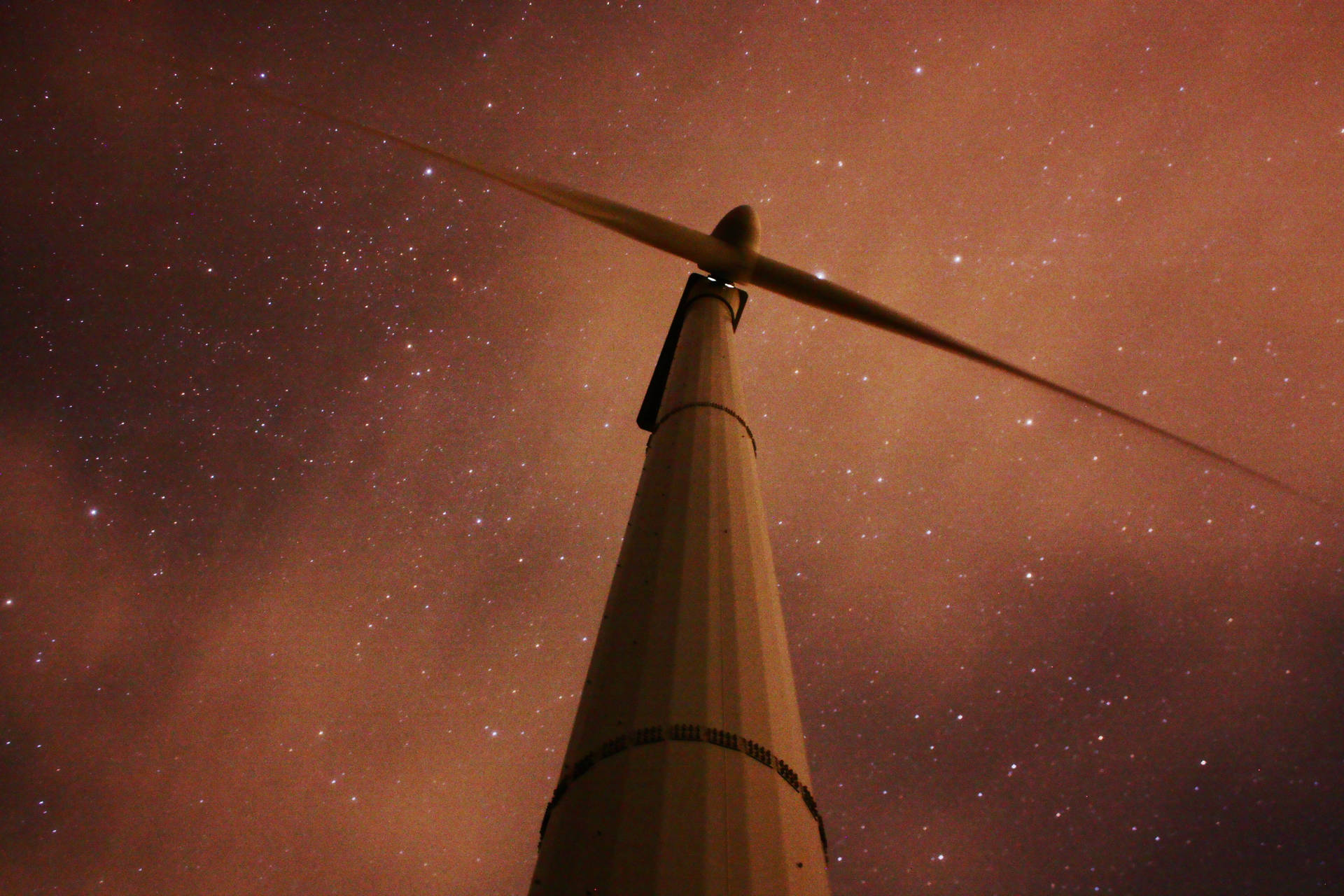 Energiewindmühle Unter Dem Nachthimmel Wallpaper