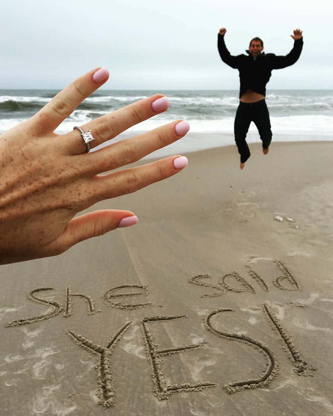 Engagement Ring Writings On Beach Pictures