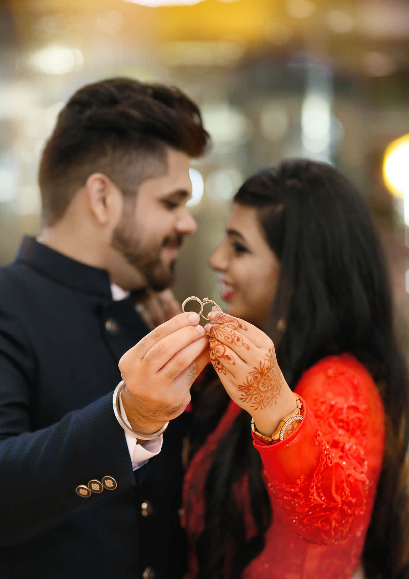 Engagement Rings Indian Couple Picture