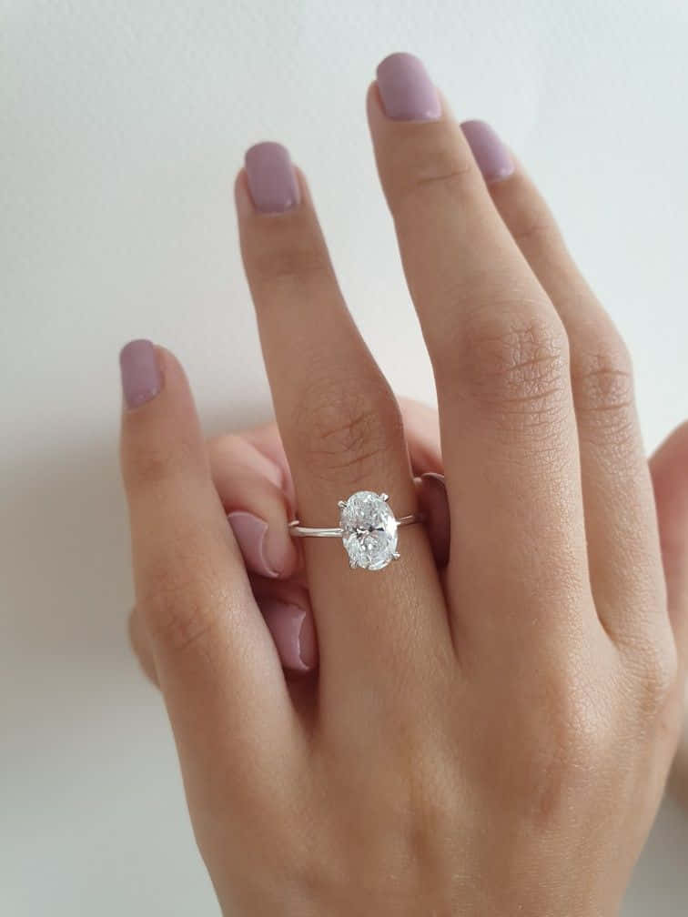 Engagement Ring With Lilac Nails Pictures