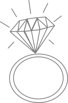 Engagement Ring Outline Graphic PNG
