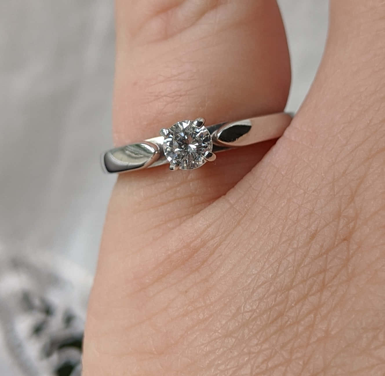 Minimalist Silver Engagement Ring Picture