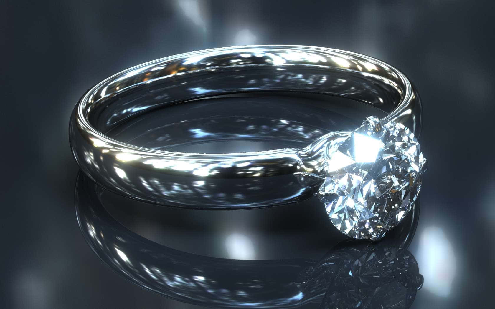 Fotoravvicinata Di Un Anello Di Fidanzamento Con Diamante