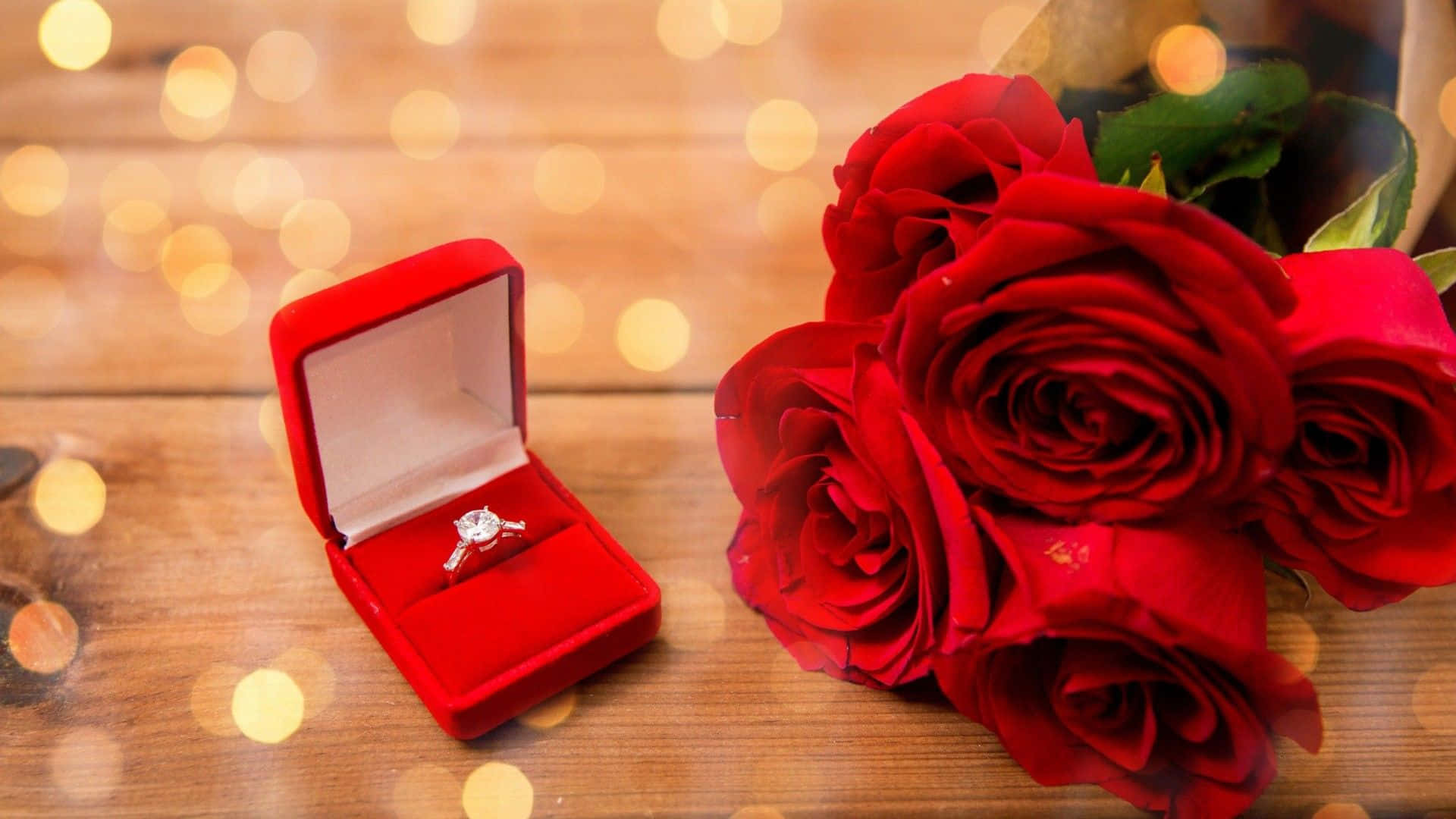 Engagement Ring On A Box Picture