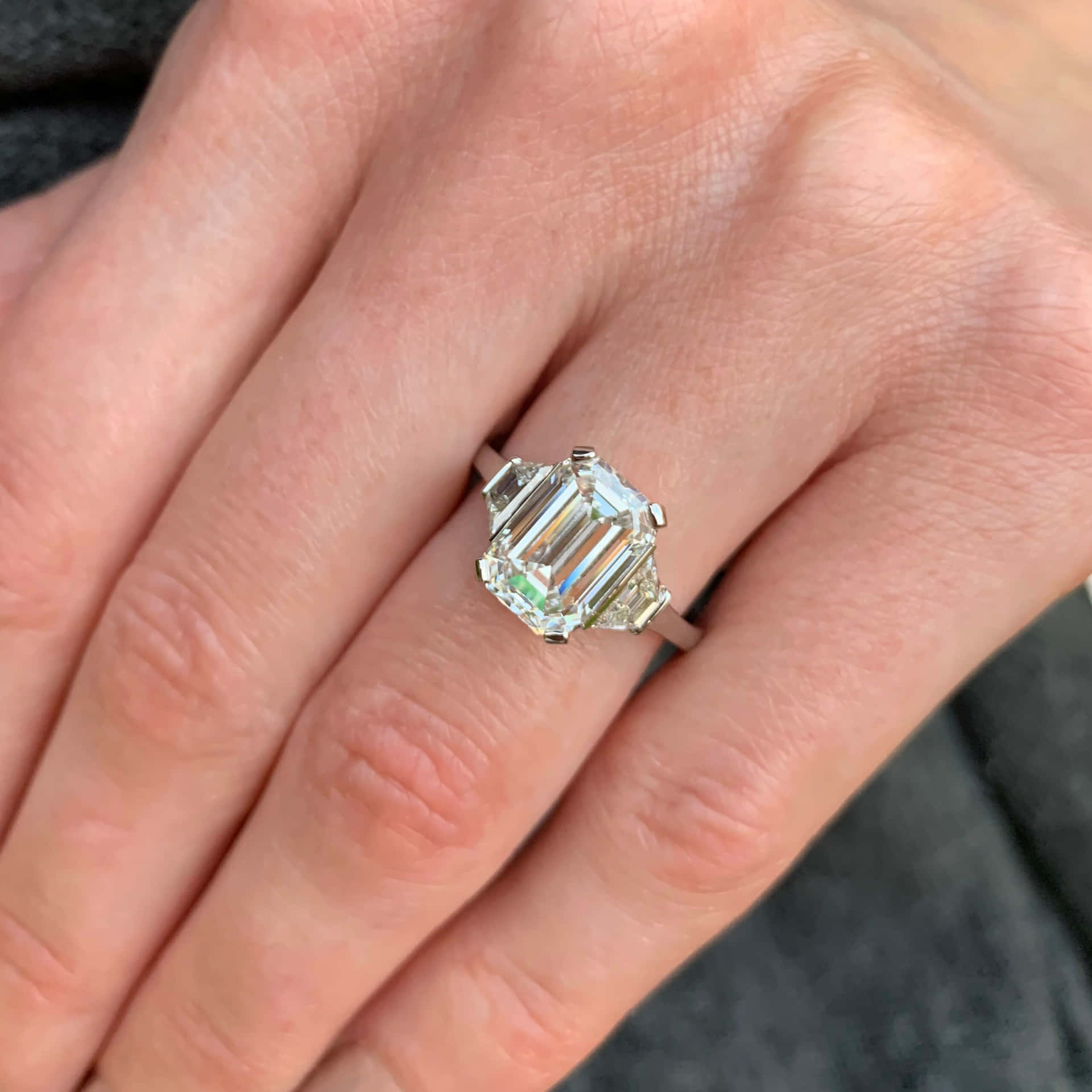 Silver Glass Engagement Ring Picture
