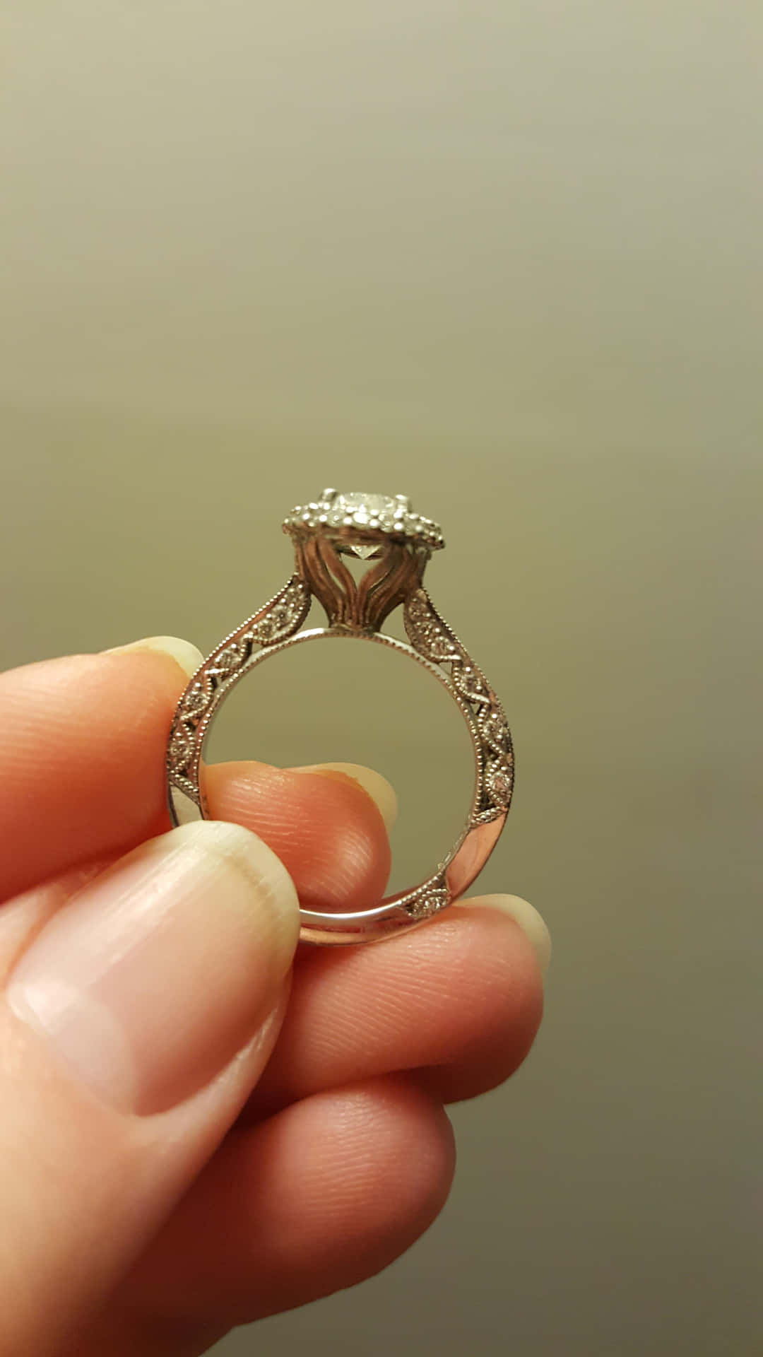 A stunning diamond engagement ring placed elegantly