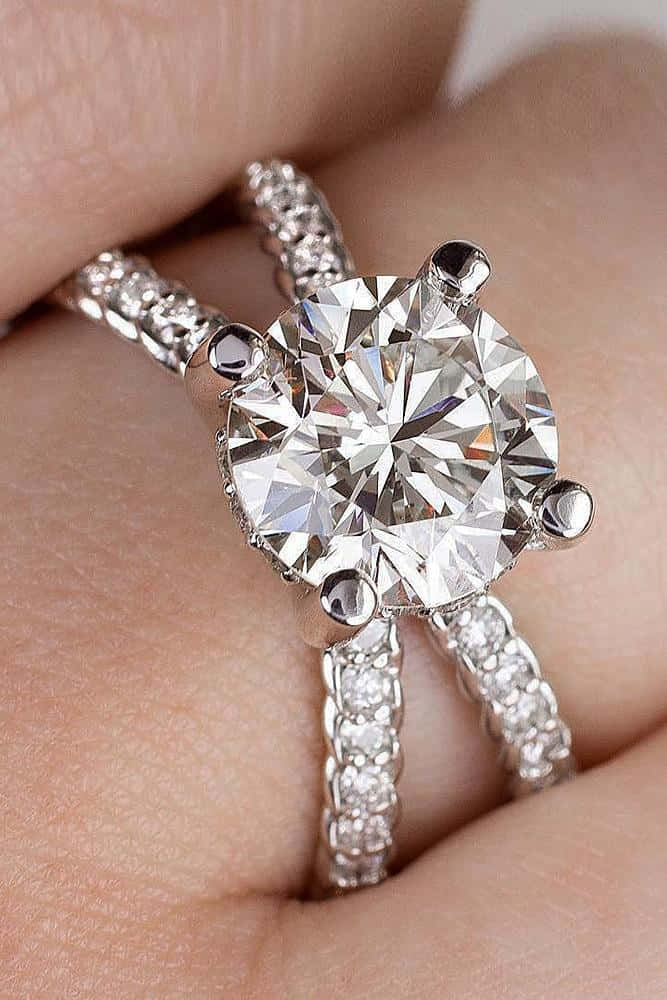 Criss Cross Diamond Engagement Ring Picture