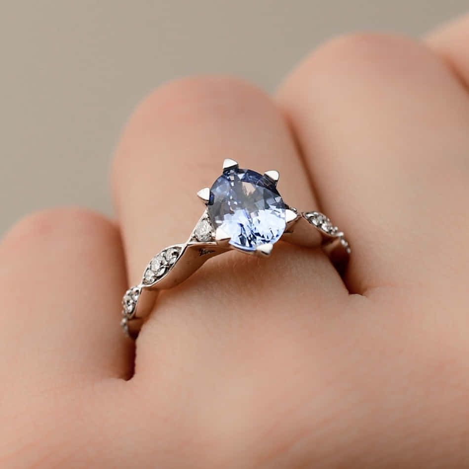 Sapphire Oval Engagement Ring Picture