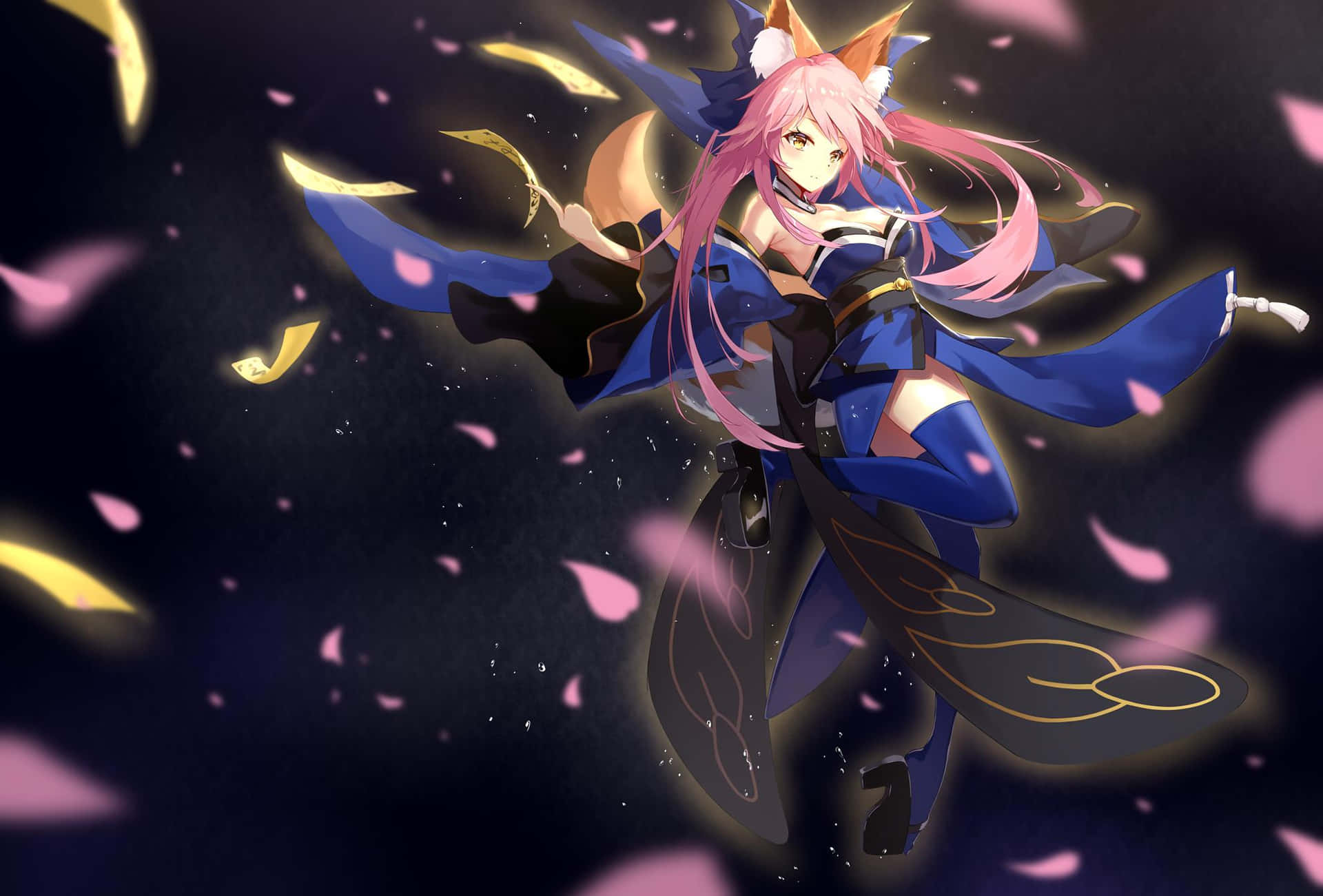Engaging 3d Anime Wall Art Of Tamamo No Mae From Fate Grand Order Wallpaper