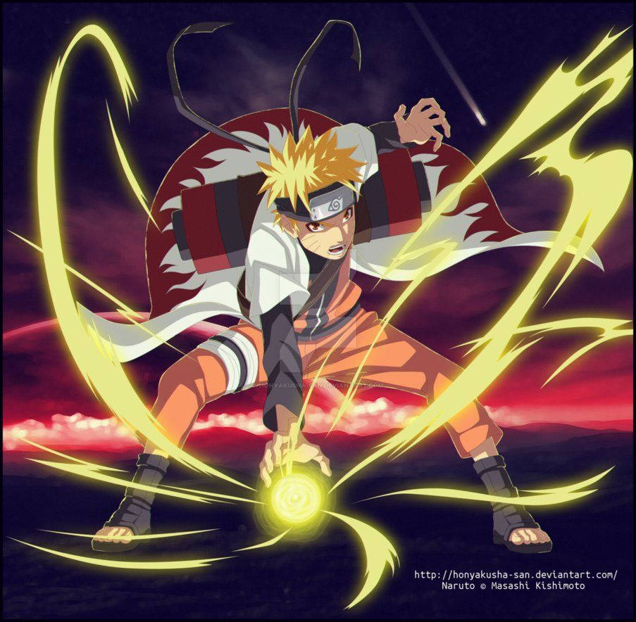Engaging Naruto Unleashing Rasengan Energy Attack Wallpaper